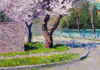Oil painting Apricot blossom Boris Serdyuk