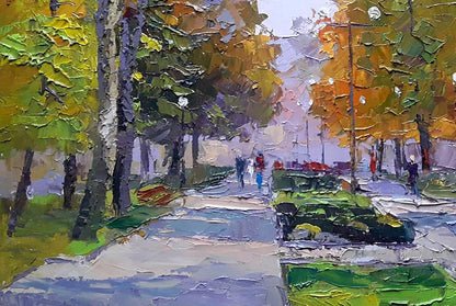 Oil painting City Center Green Space Boris Serdyuk