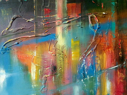 Abstract oil painting Night city lights Anatoly Tarabanov