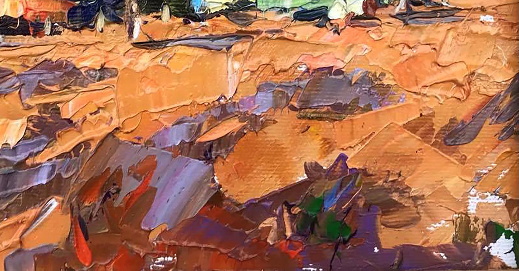 Oil Painting Nature Landscape Village landscape Art 