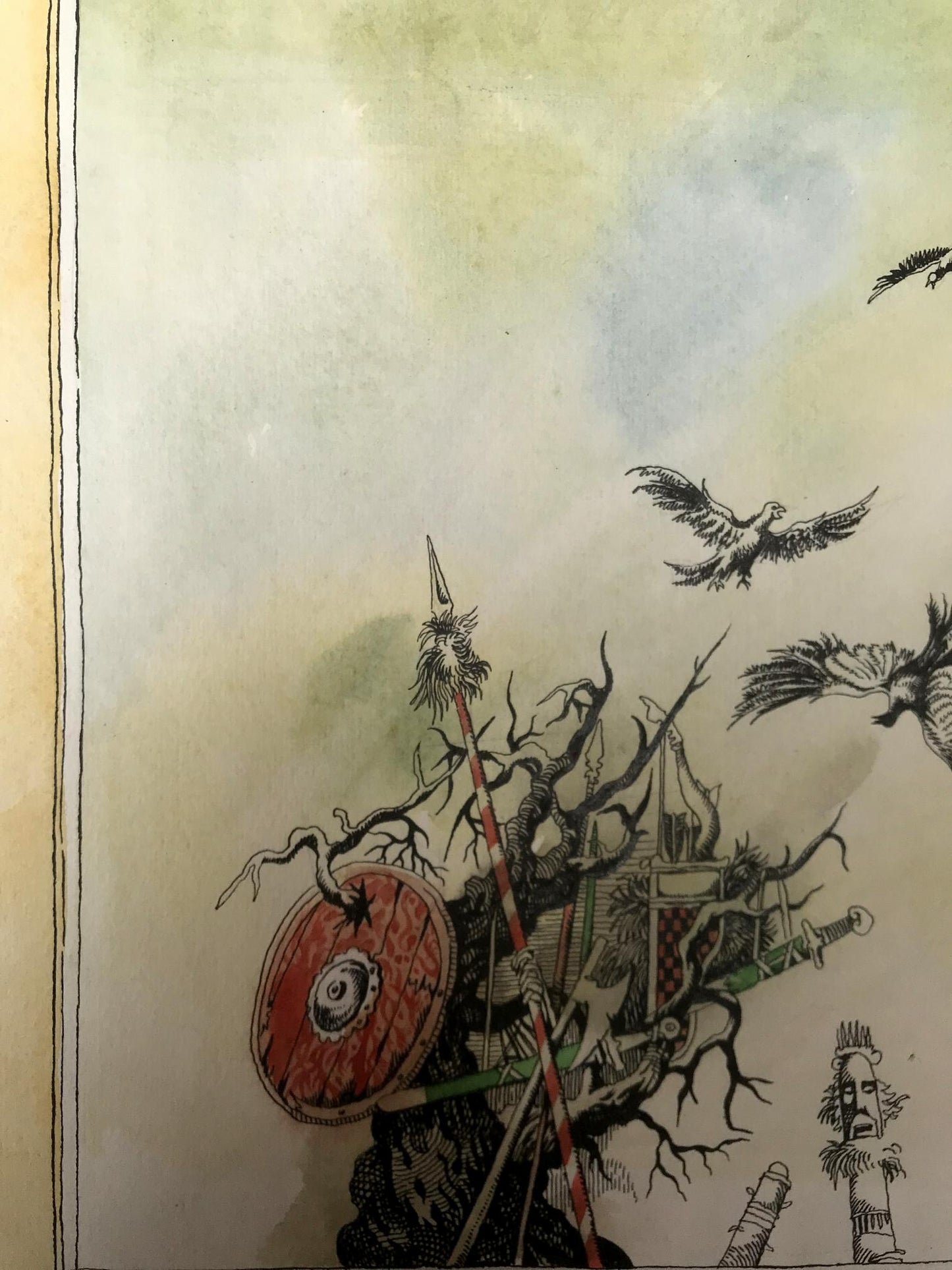 Watercolor painting On the battlefield Alexander Arkadievich Litvinov