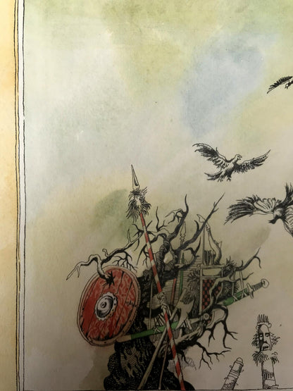 Watercolor painting On the battlefield Alexander Arkadievich Litvinov