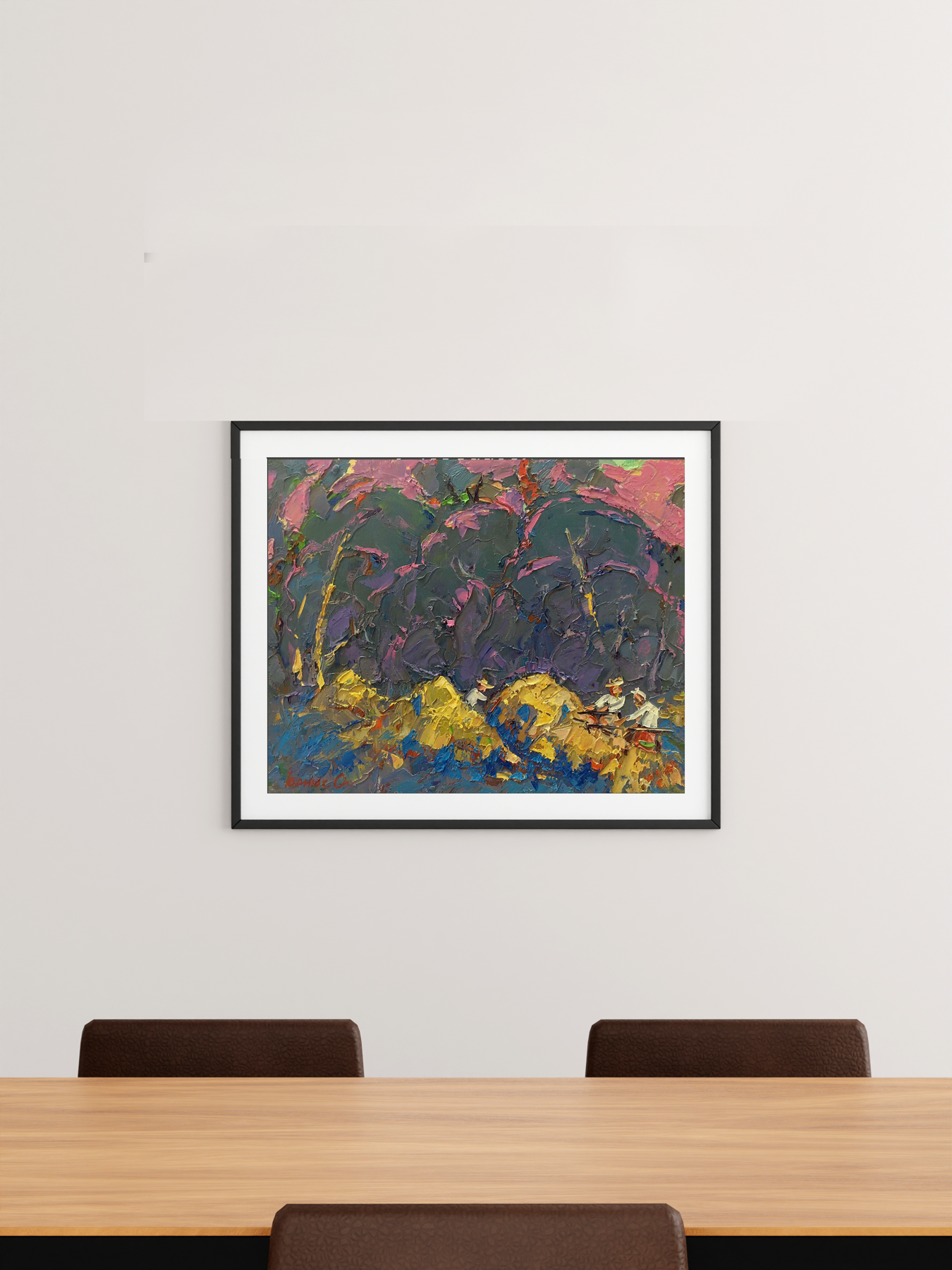 Oil Painting Nature Village landscape Art 