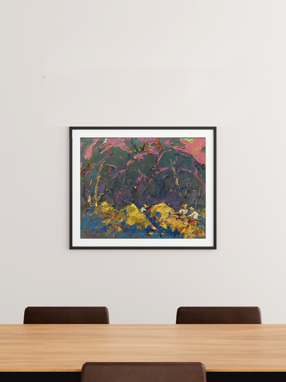 Oil Painting Nature Village landscape Art 