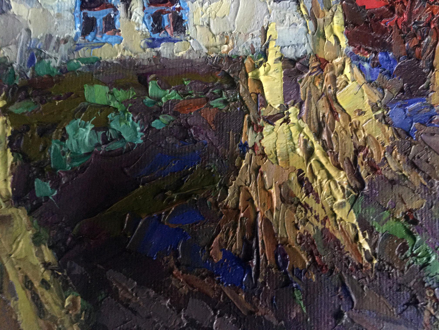 Oil Painting Nature Landscape Village 