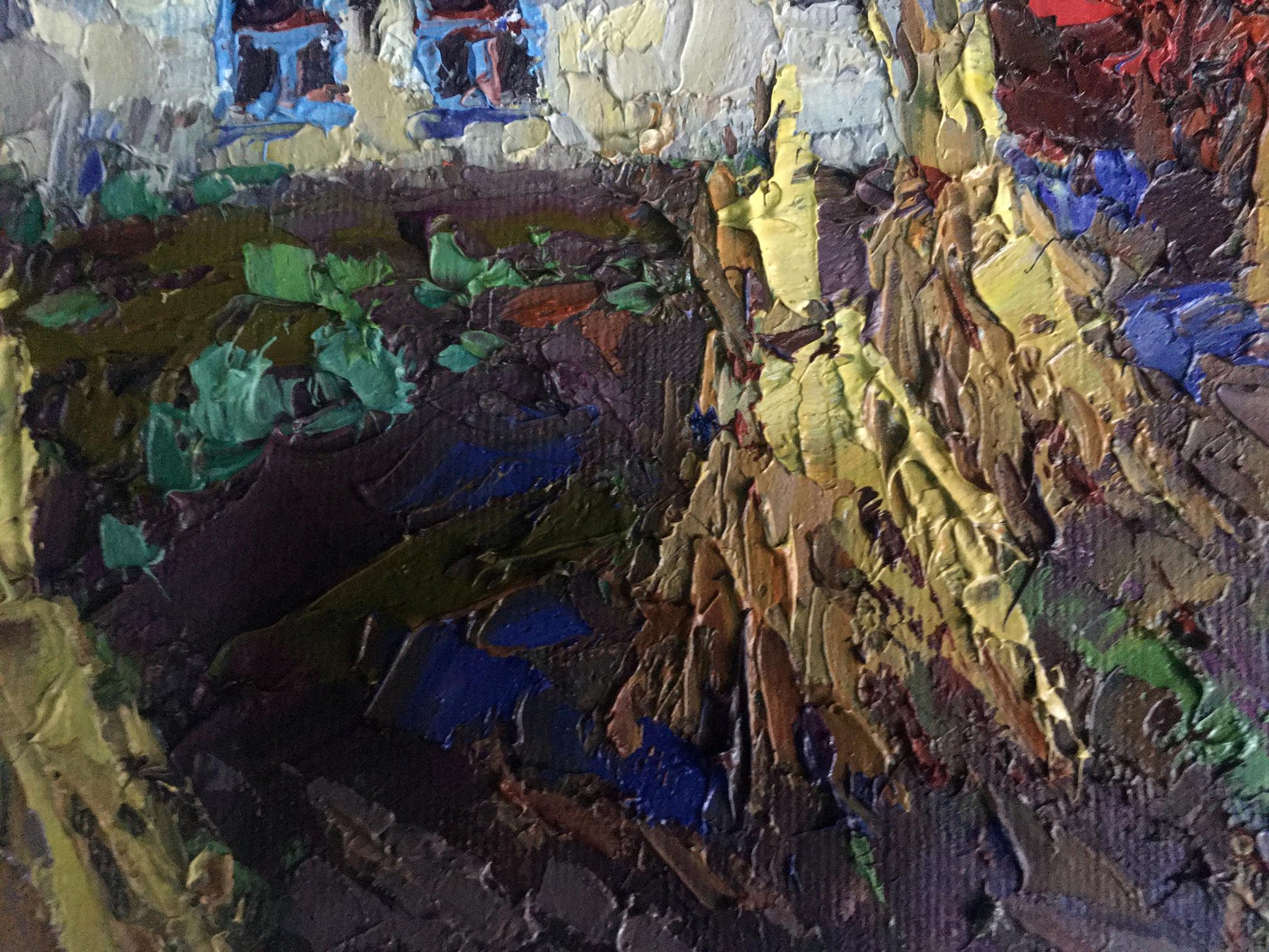 Oil Painting Nature Landscape Village 