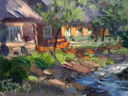 Oil painting Transcarpathian village Batrakov Vladimir Grigorievich
