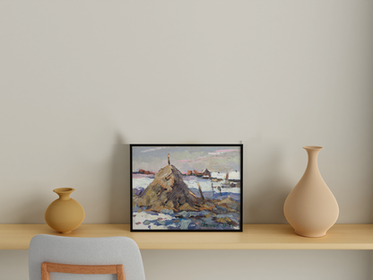 Oil painting the village 