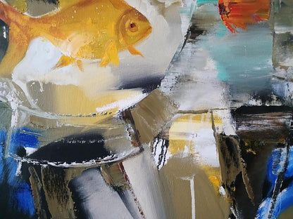 Abstract oil painting Goldfish Anatoly Tarabanov