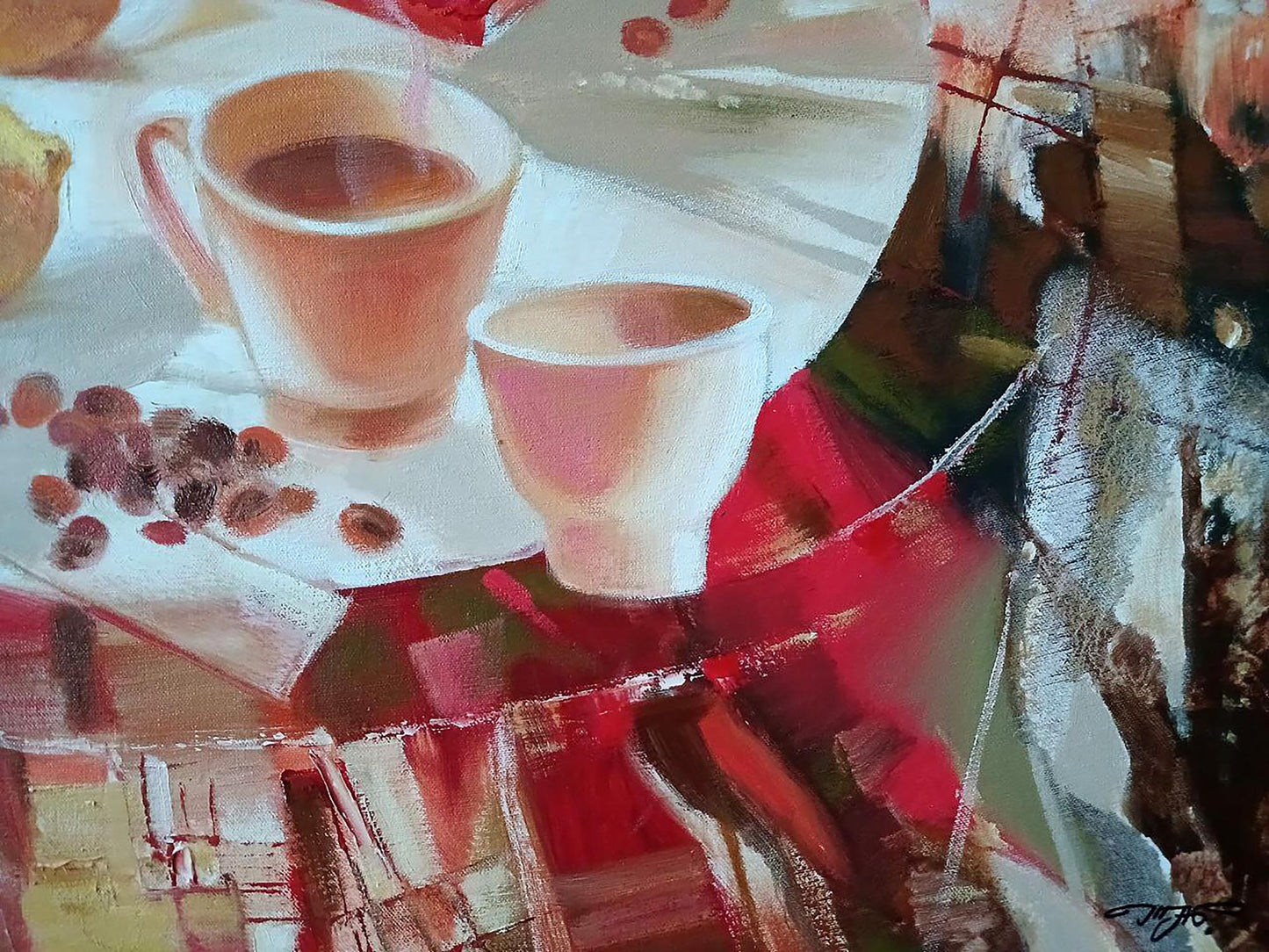 Abstract oil painting Delicious coffee Anatoly Tarabanov