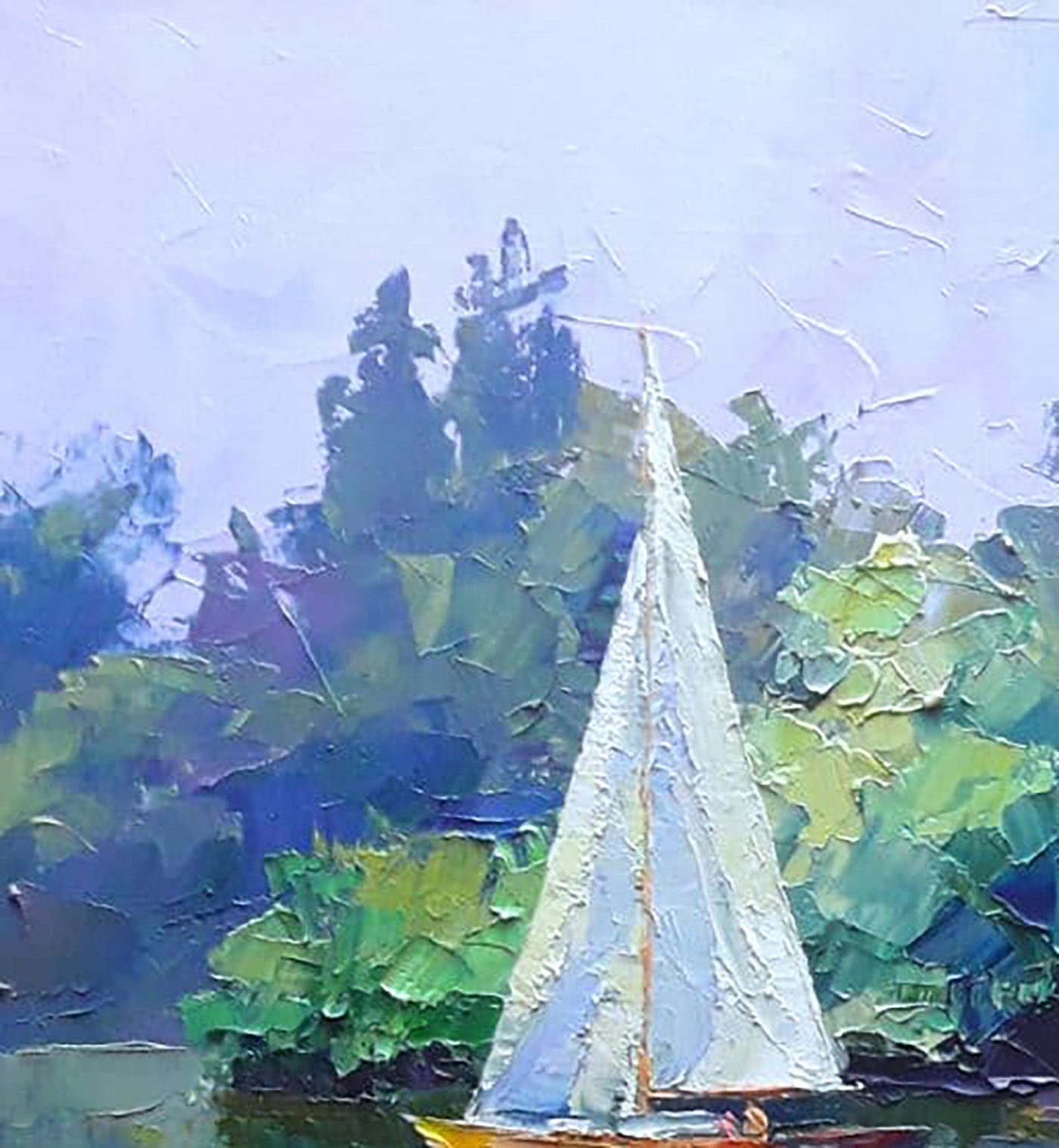 Oil painting White sailboat Serdyuk Boris Petrovich