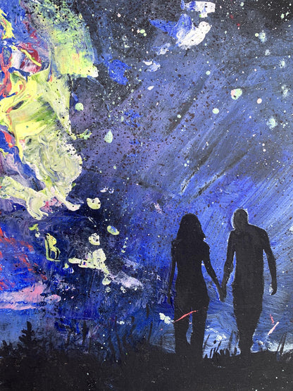 Oil painting Love night Unknown artist