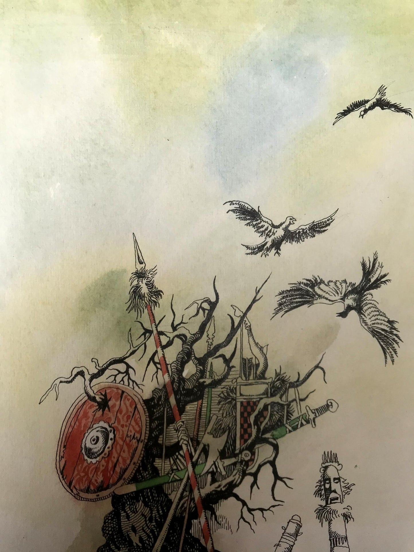 Watercolor painting On the battlefield Alexander Arkadievich Litvinov