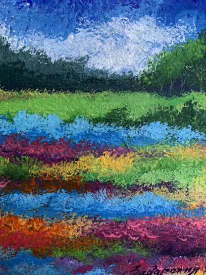 Oil painting Fields of flowers V. Zadorozhnya