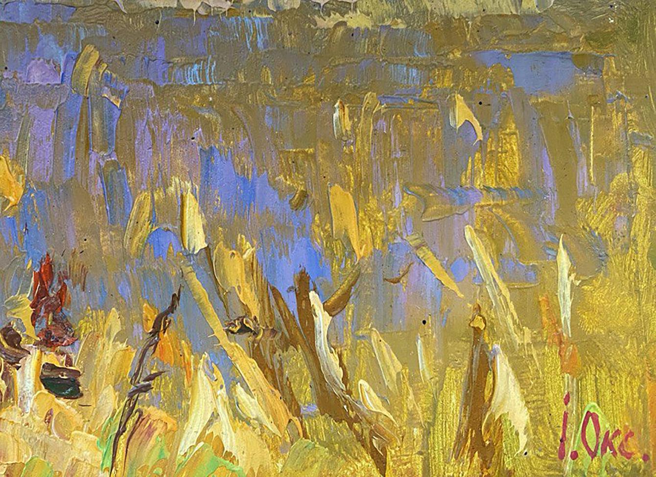 Oil painting Moon over the field Oksana Ivanyuk