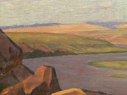 Oil painting River view Nikolai Hrustalenko