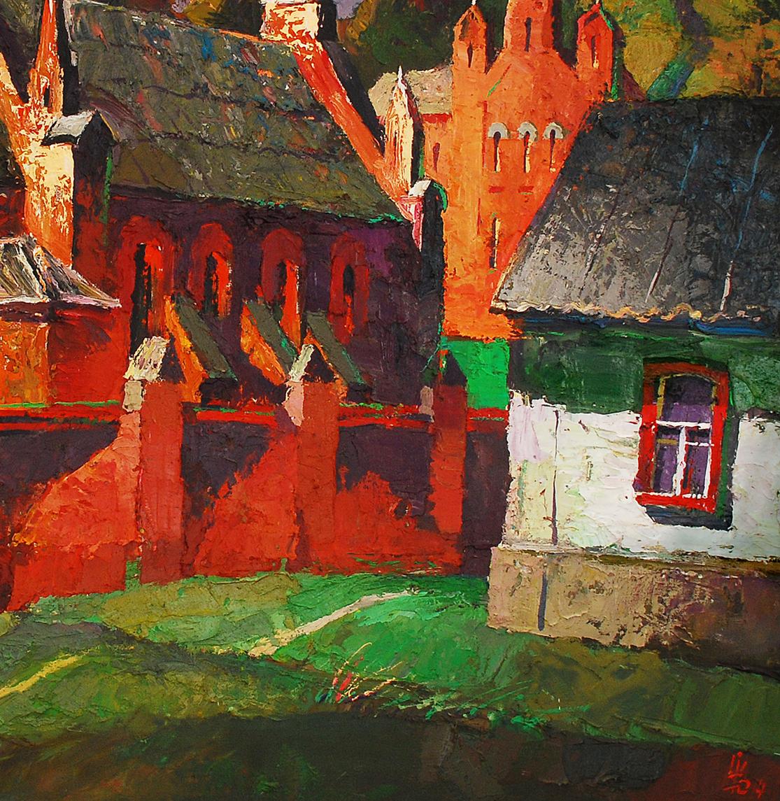 Oil painting Old misto. Storm Egor Shvachunov