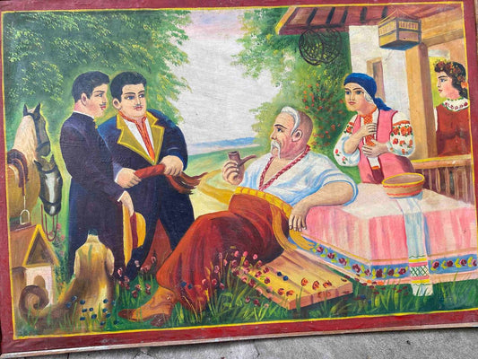 Oil painting Taras Bulba with his sons Unknown artist