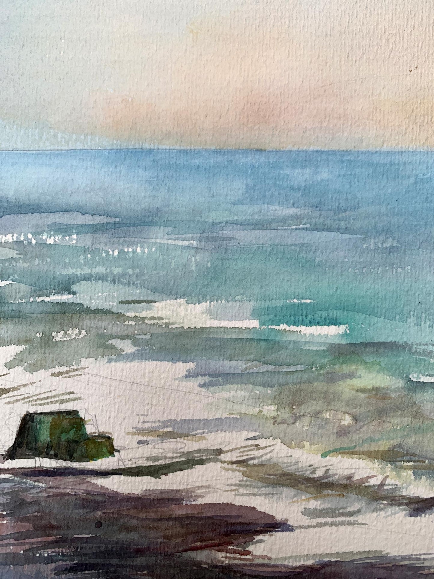 Watercolor painting Sea silence Unknown artist