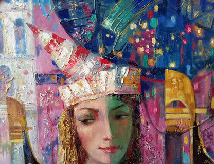 Abstract oil painting Fairytale city Anatoly Borisovich Tarabanov