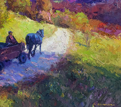 Oil painting Mountain road Boris Serdyuk