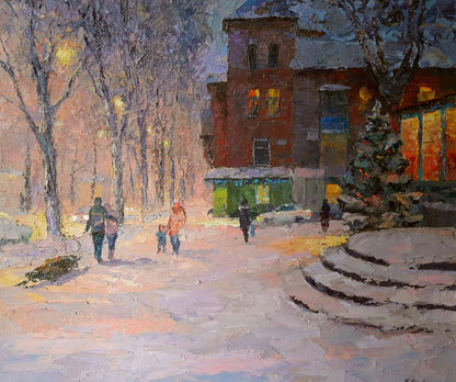 Oil painting On the eve of the New Year holidays Serdyuk Boris Petrovich