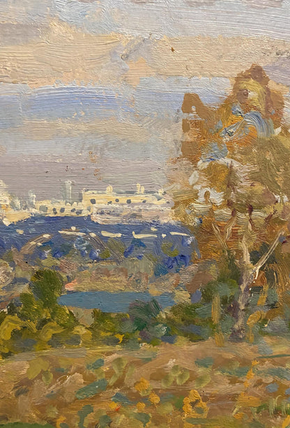 Oil painting City in the distance Georgy Kolosovsky
