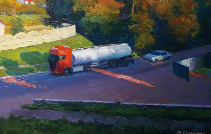 Oil painting Evening city Boris Serdyuk