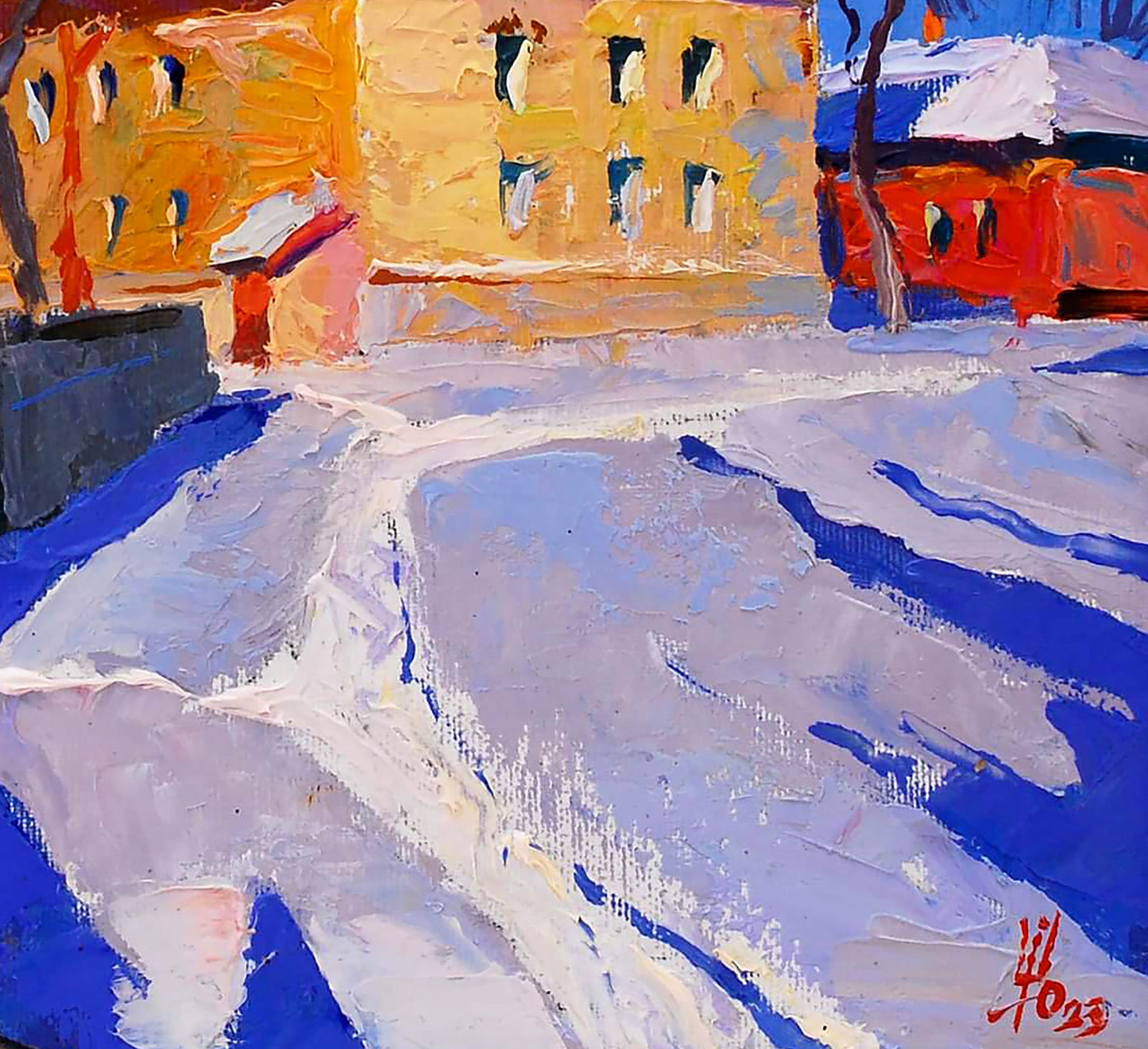 Oil painting It was snowing Egor Shvachunov
