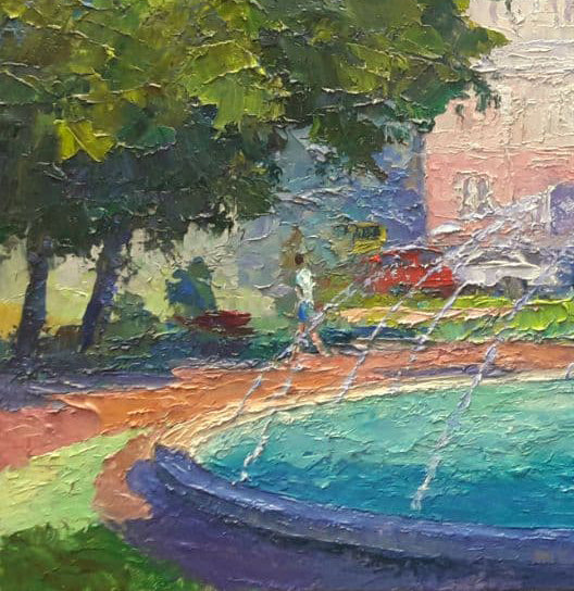 Oil painting Odessa. Fountain near the temple Serdyuk Boris Petrovich
