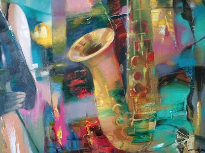 Abstract oil painting Evening Blues Anatoly Tarabanov