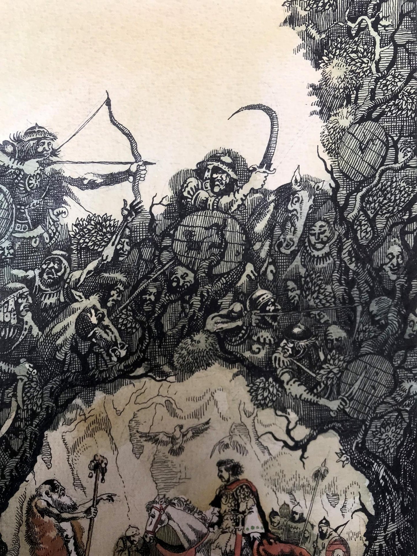 Watercolor painting Meeting with the prophet Alexander Arkadievich Litvinov