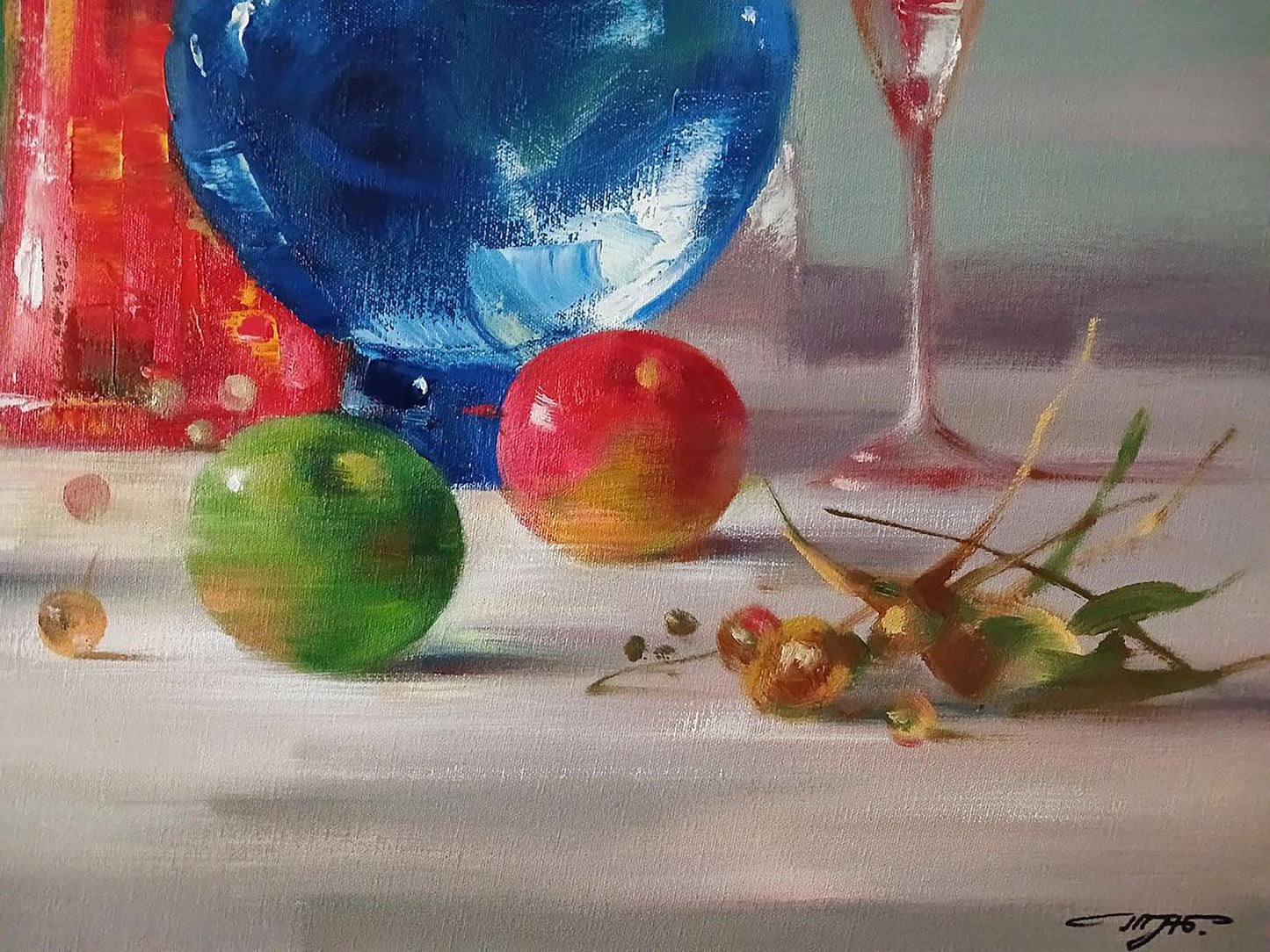 Abstract oil painting Fruit still life Anatoly Tarabanov