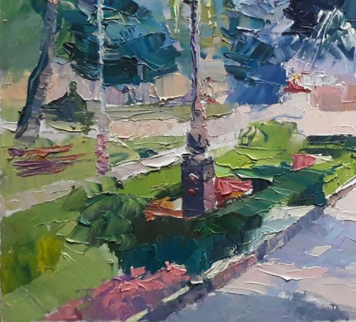 Oil painting City square Boris Serdyuk