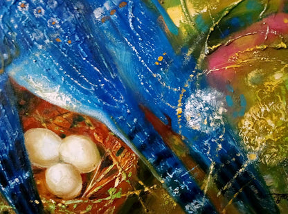 Abstract oil painting Blue Bird Anatoly Tarabanov