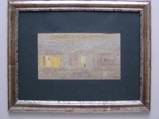 Oil painting The village of Turovo in the morning fog Pushkarev Andrey Tomasovich