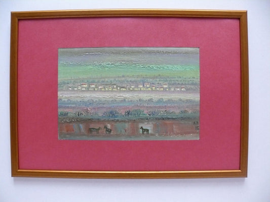 Oil painting THE VILLAGE NEAR THE ORIL Pushkarev Andrey Tomasovich