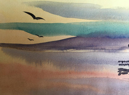 Watercolor painting Sunrise Svetlana Gramm