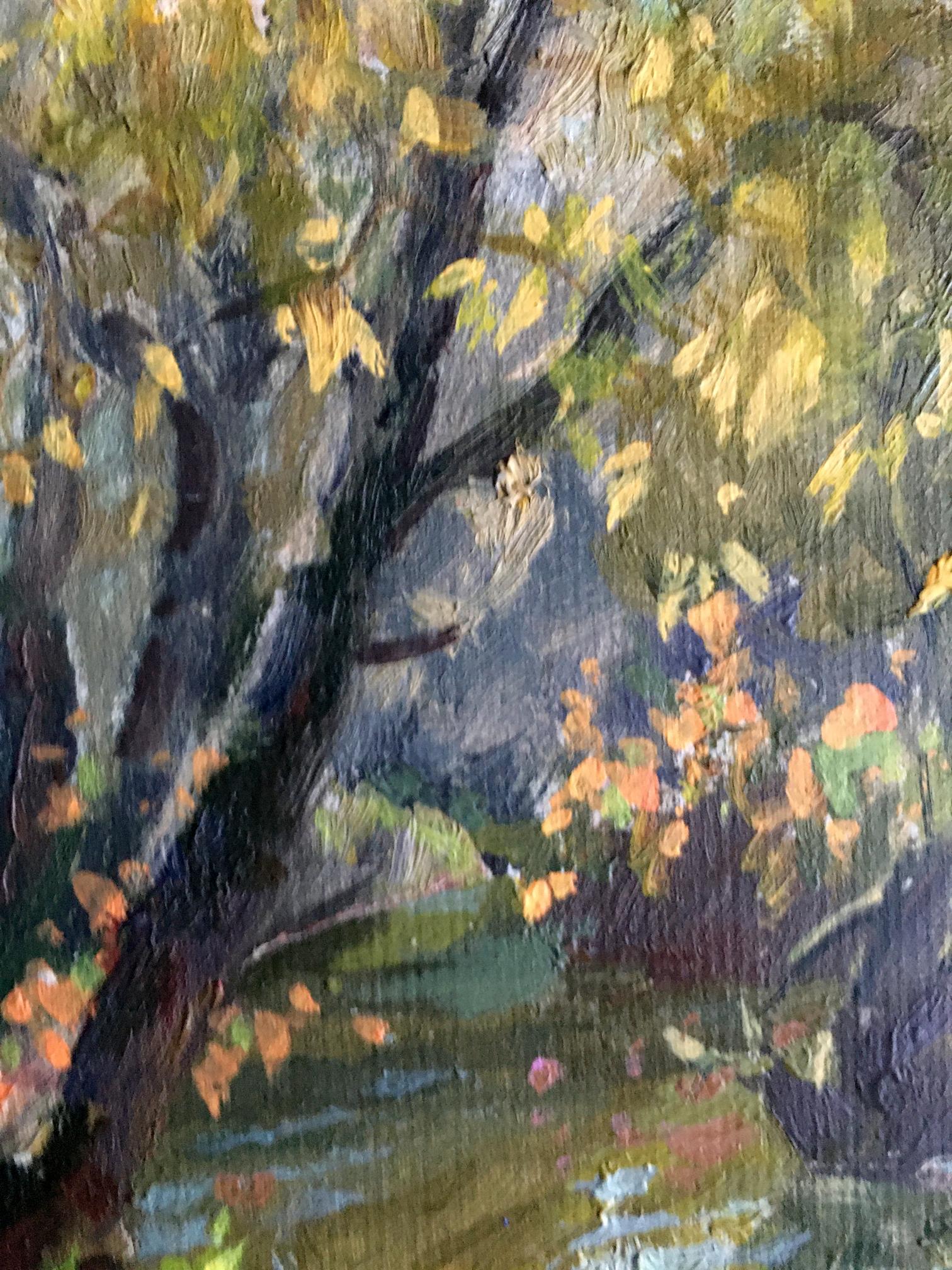 Oil on Canvas: Autumnal Waters in the Forest by Vladimir Batrakov