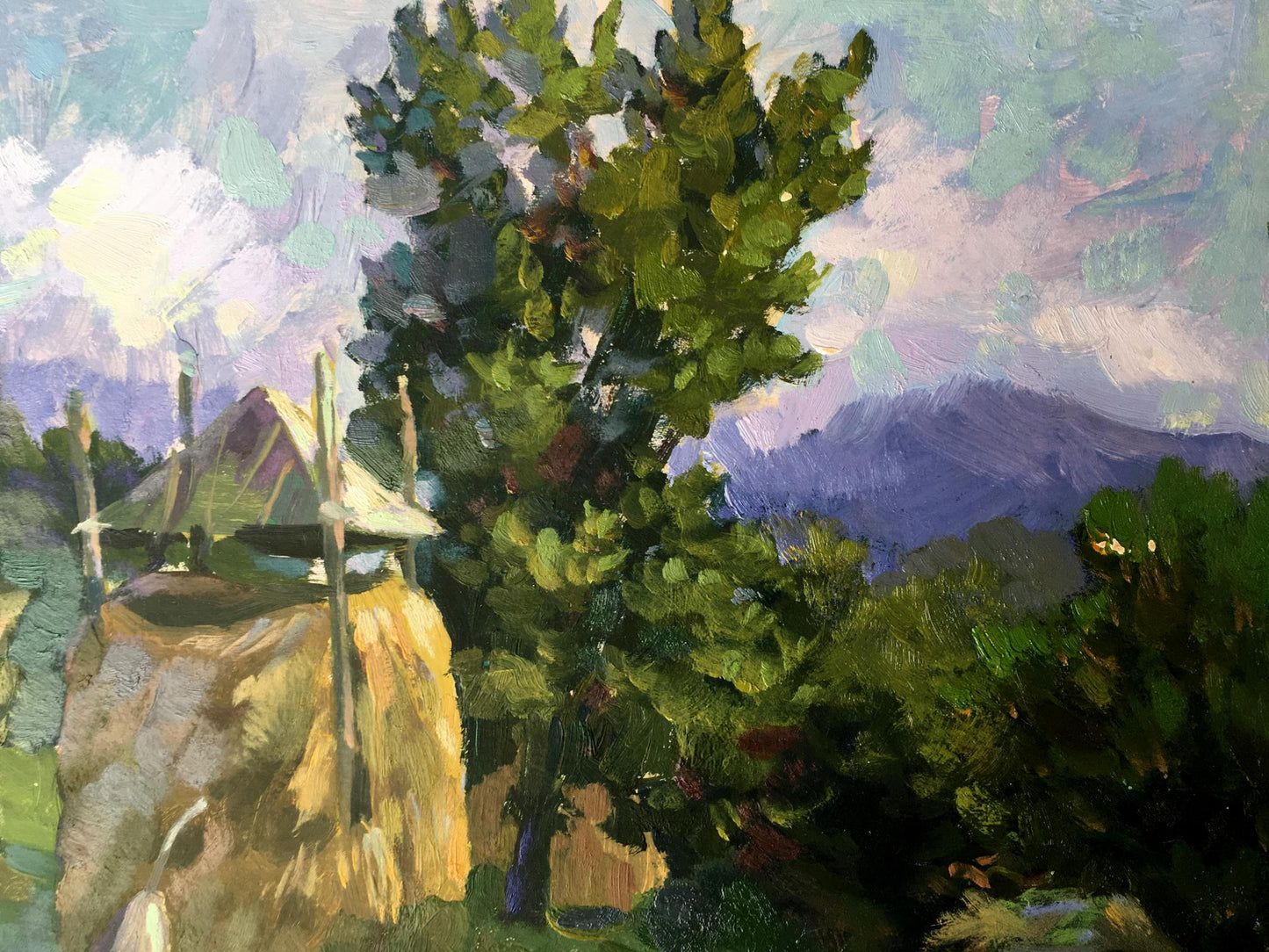 Oil painting On the outskirts Batrakov Vladimir Grigorievich