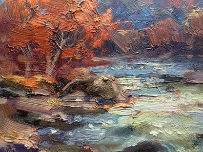 Oil painting Autumn river Batrakov Vladimir Grigorievich
