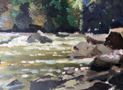 Oil painting Rest in the forest Batrakov Vladimir Grigorievich