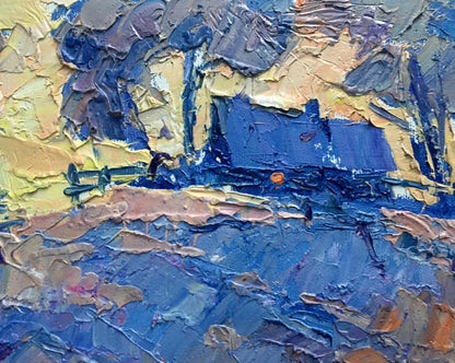Oil Painting Nature Village 