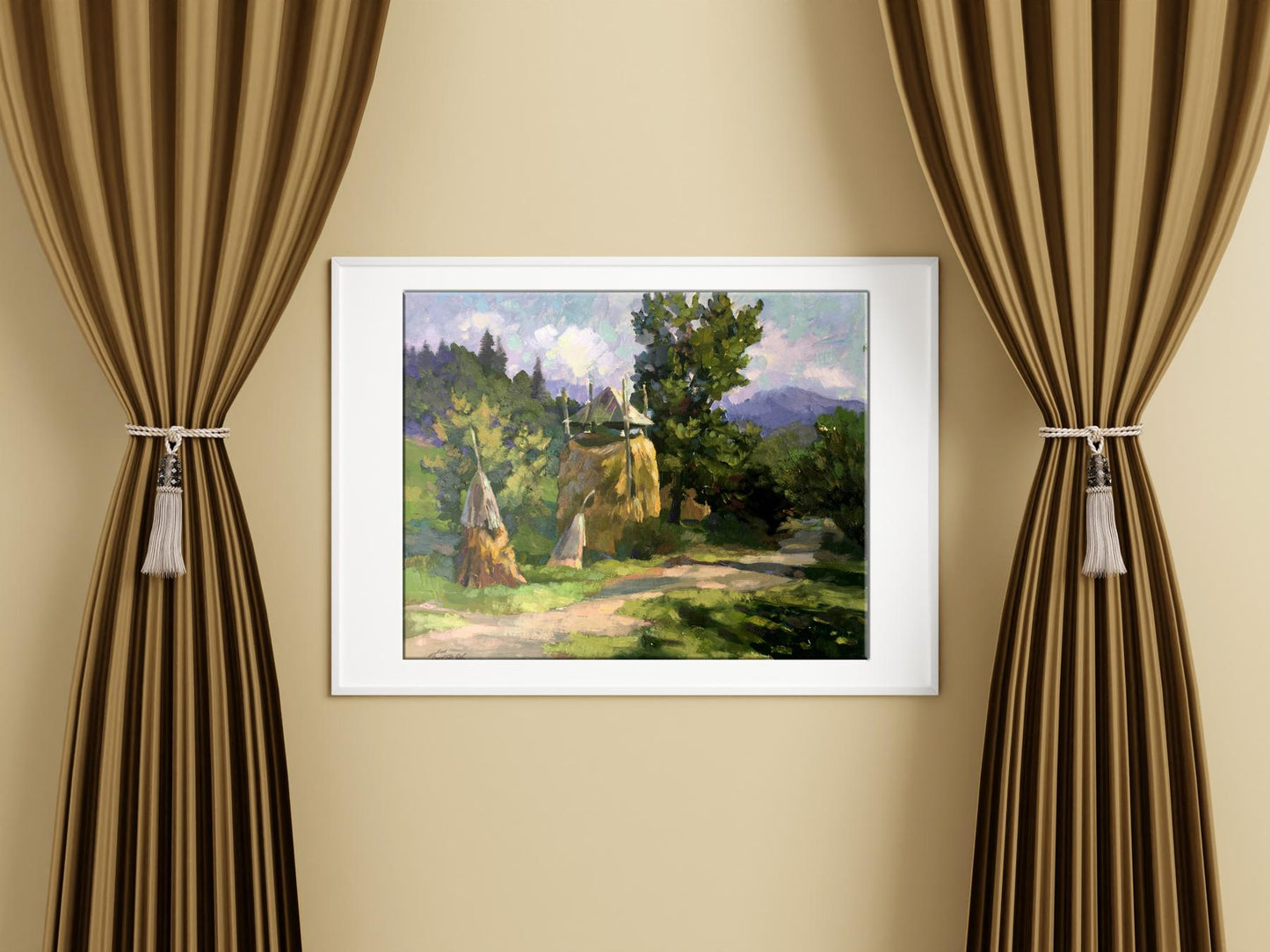 Oil painting On the outskirts Batrakov Vladimir Grigorievich