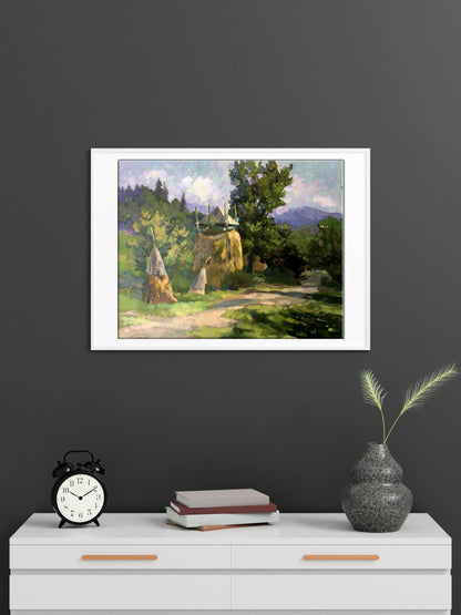 Oil painting On the outskirts Batrakov Vladimir Grigorievich