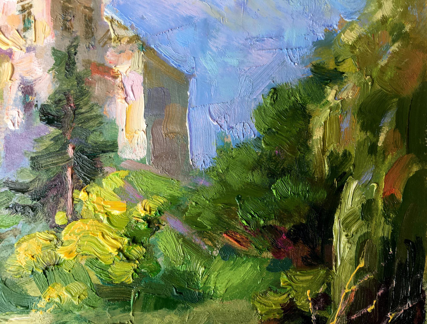 Oil painting Olesko Castle Batrakov Vladimir Grigorievich