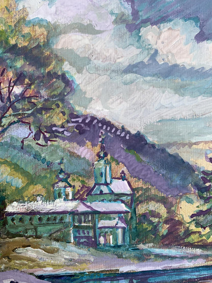 Oil painting Spring near the monastery Nikolay Leshchuk