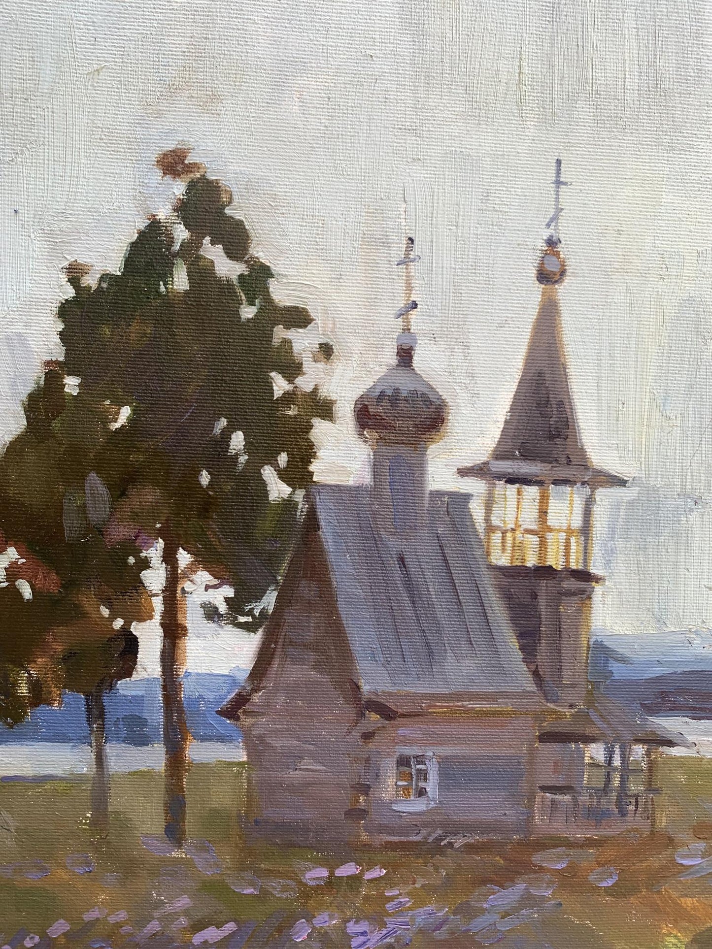 Oil painting Temple Unknown artist