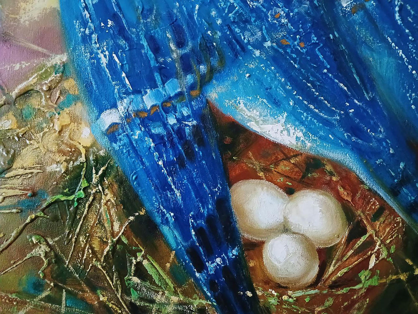 Abstract oil painting Blue Bird Anatoly Tarabanov