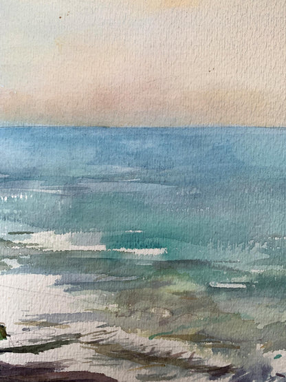 Watercolor painting Sea silence Unknown artist